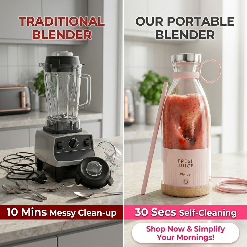 Portable Mini Blender – Fresh Juice, Smoothies & Cold Coffee Anywhere